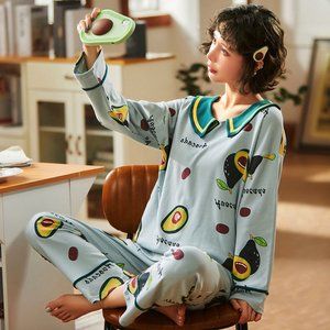 Korean style ladies pajamas two-piece suit